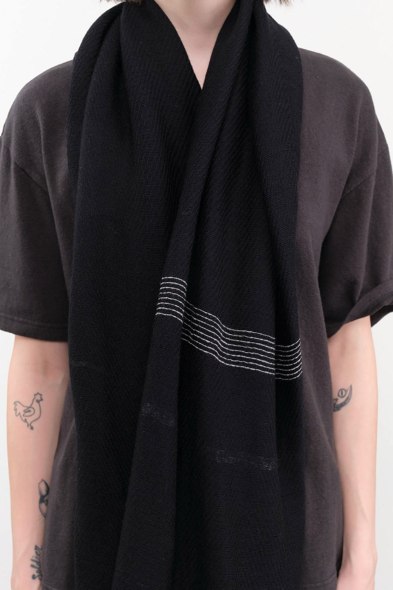 Tamaki Niime Accessories Scarves Small Roots Shawl in Eclipse Eclipse / One Size
