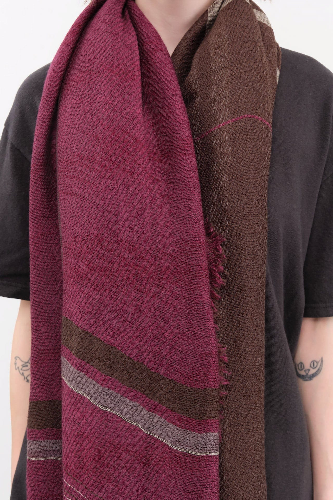 Tamaki Niime Accessories Scarves Big Roots Shawl in Grape Leaf Grape Leaf / One Size