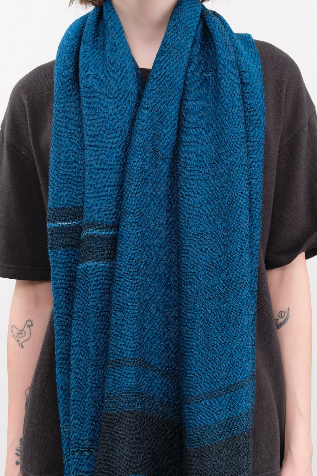 Tamaki Niime Accessories Scarves Small Roots Shawl in Marine Marine / One Size