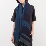 Tamaki Niime Accessories Scarves Big Roots Shawl in Mazarine Mazarine / One Size