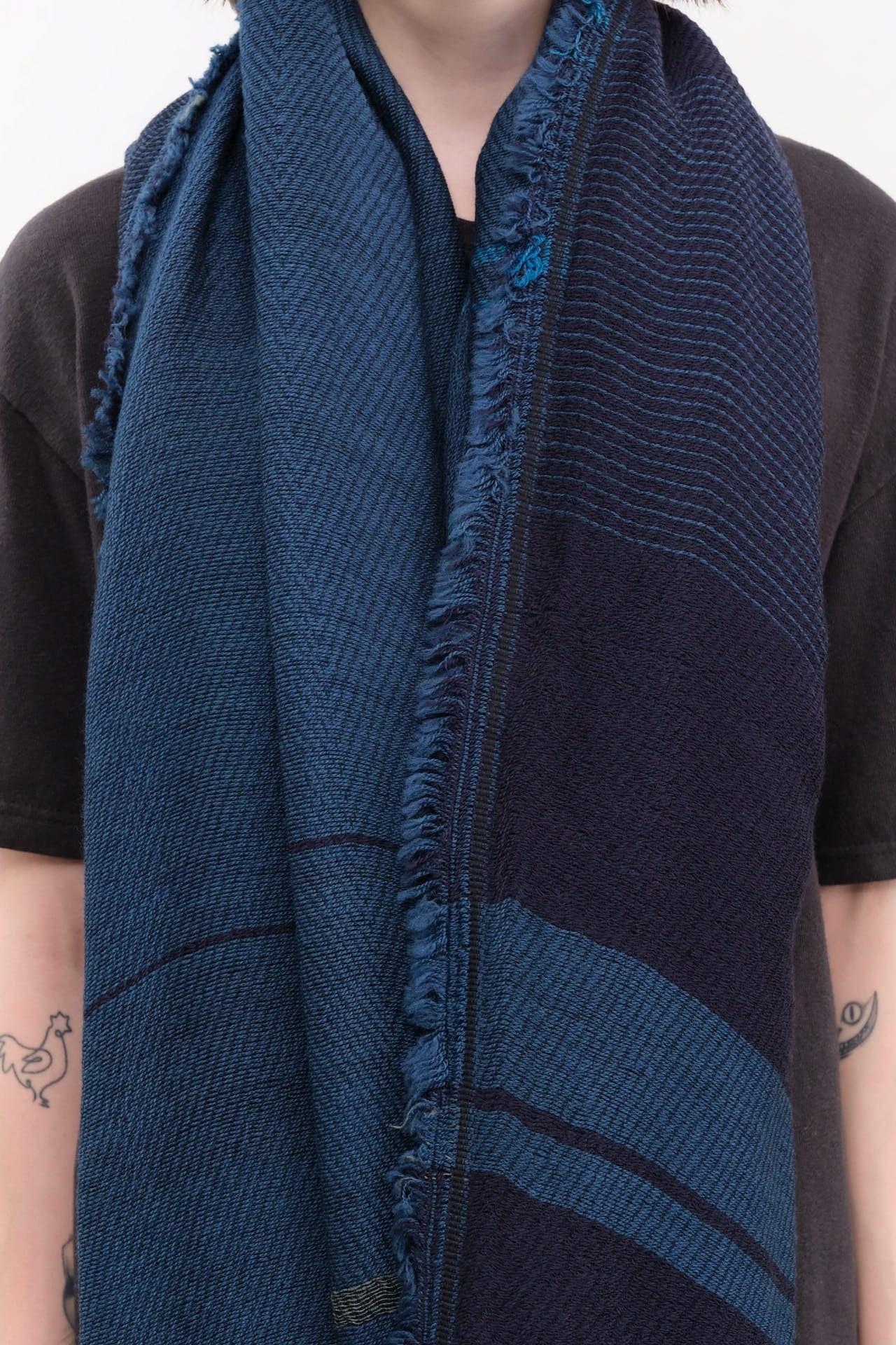 Tamaki Niime Accessories Scarves Big Roots Shawl in Mazarine Mazarine / One Size
