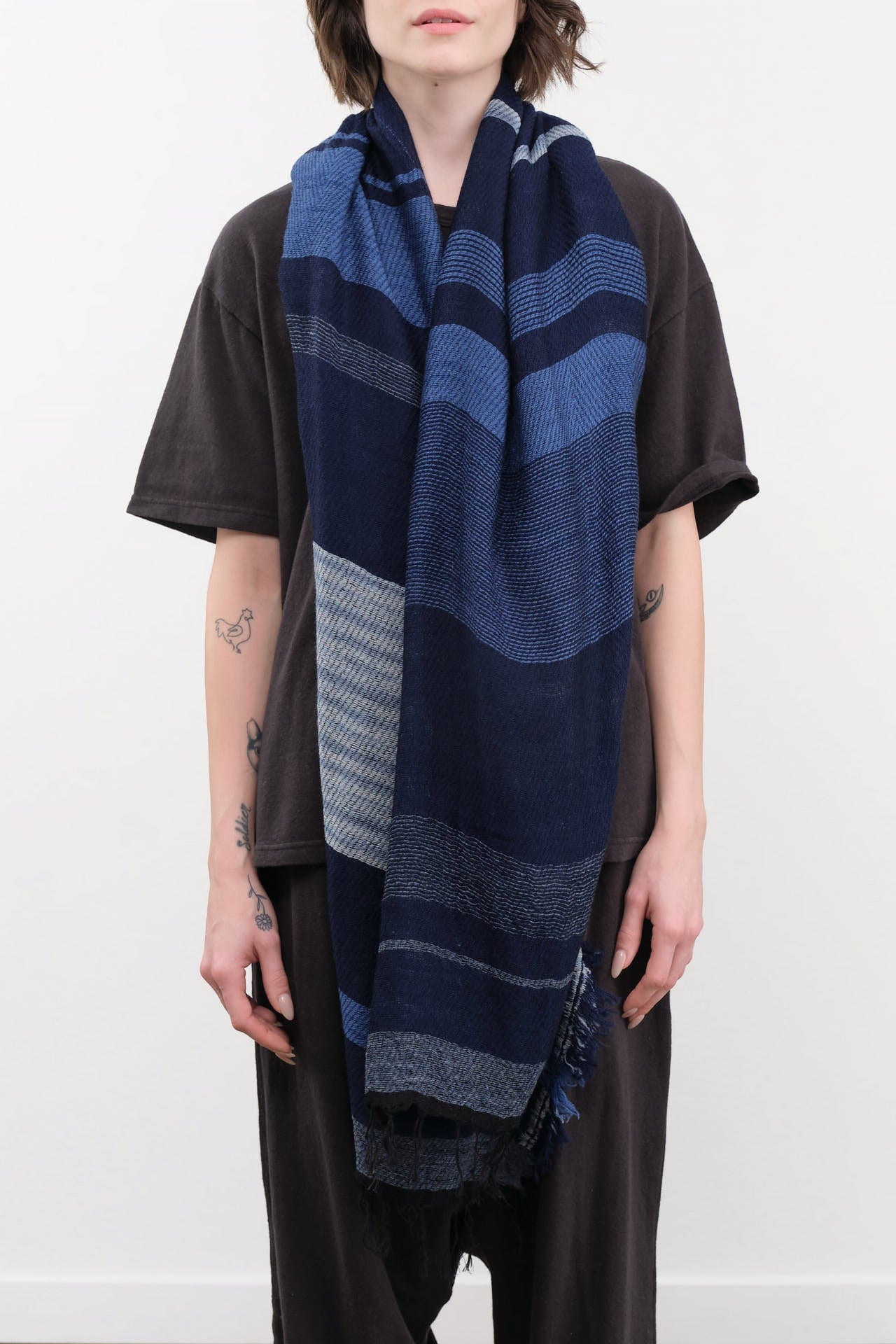 Tamaki Niime Accessories Scarves Small Roots Shawl in Mizu Mizu / One Size