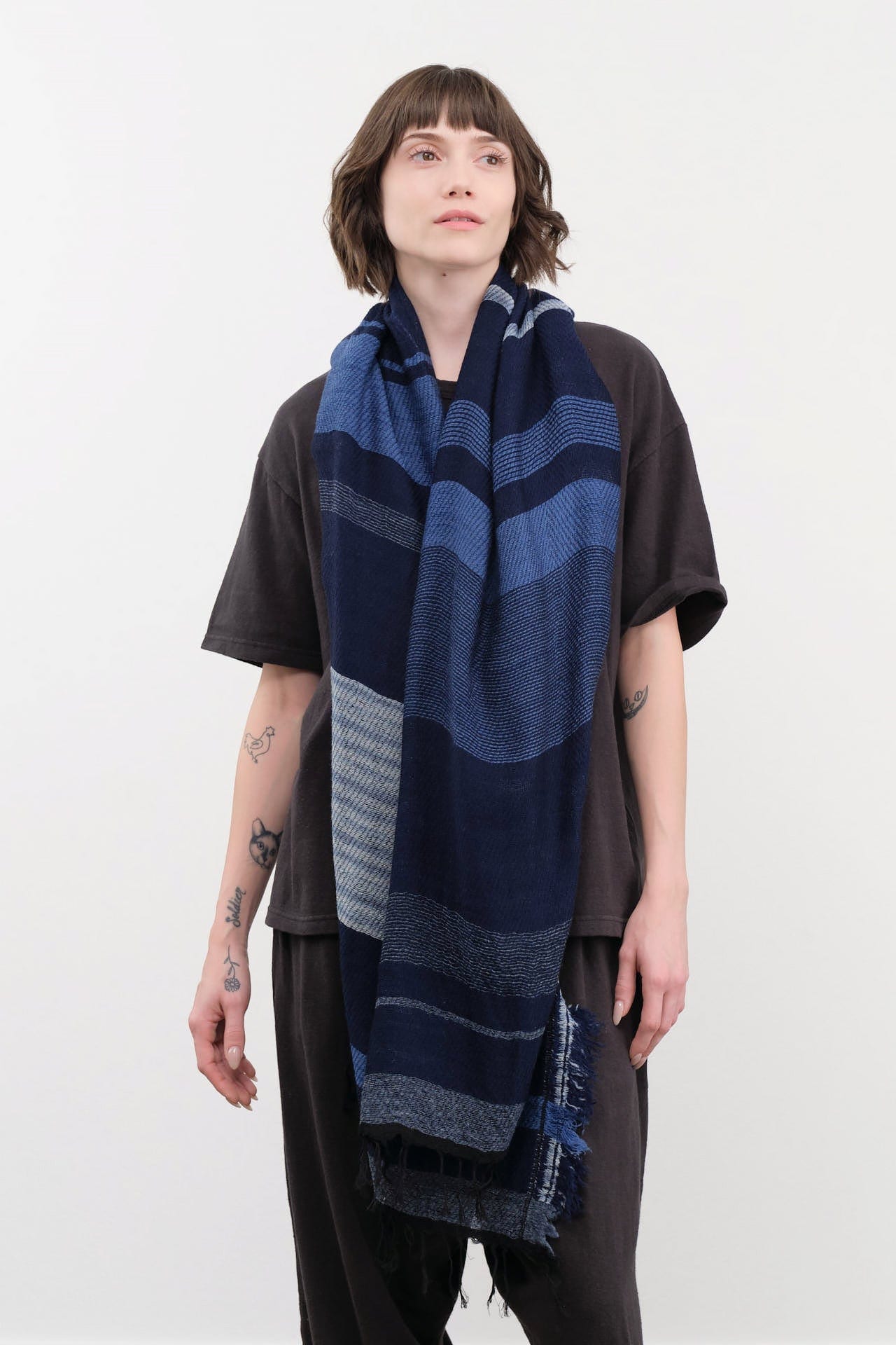 Tamaki Niime Accessories Scarves Small Roots Shawl in Mizu Mizu / One Size