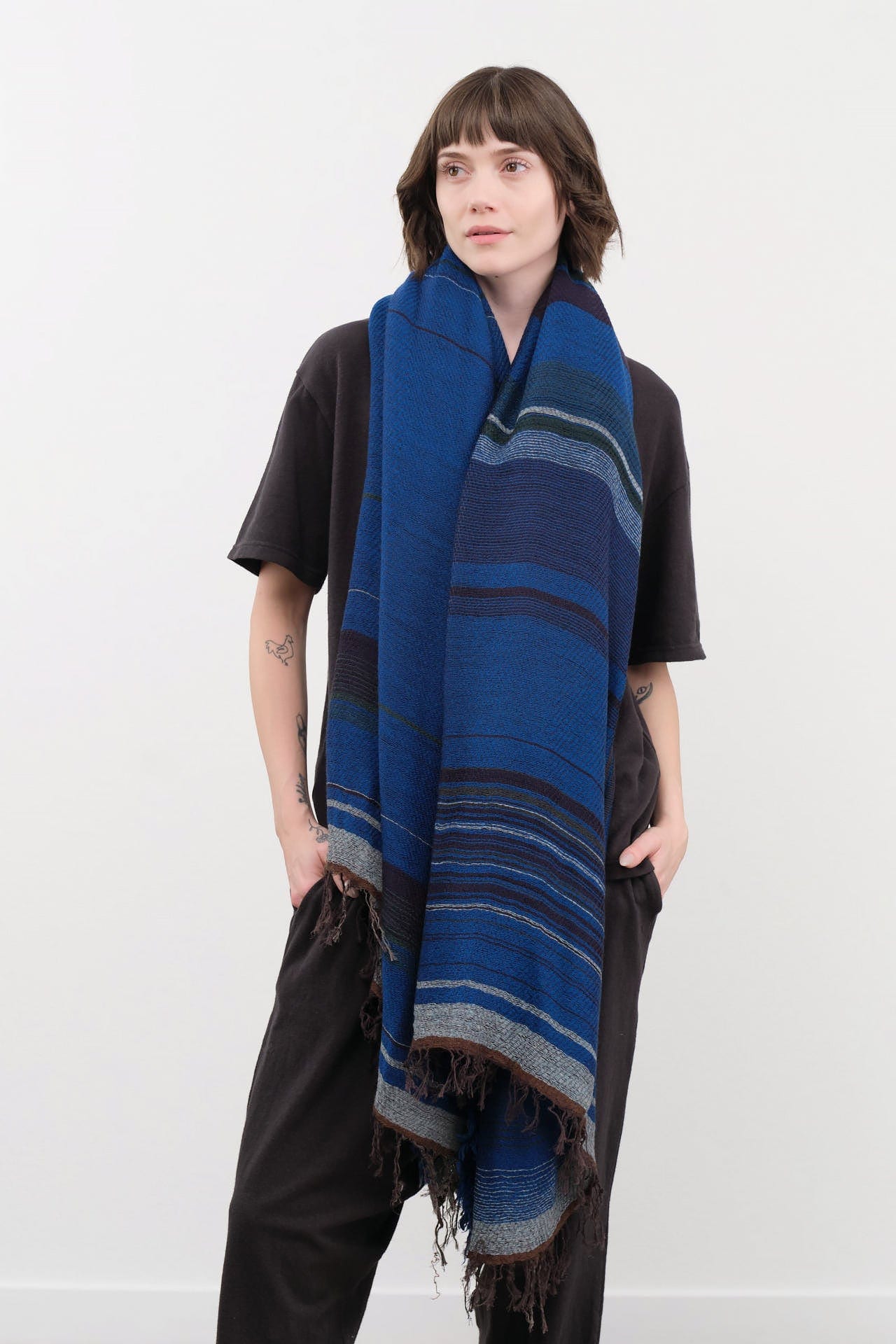 Tamaki Niime Accessories Scarves Big Roots Shawl in Moher Moher / One Size