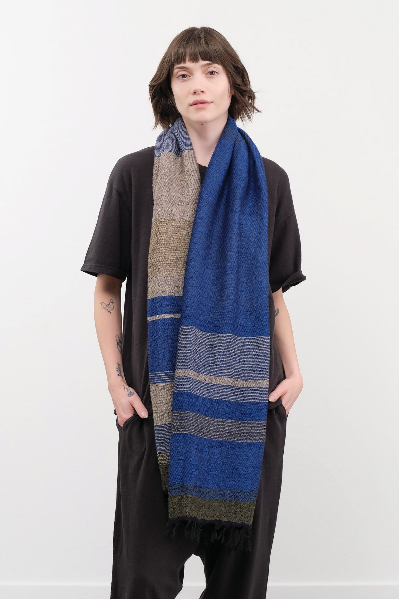 Tamaki Niime Accessories Scarves Small Roots Shawl in Riverbed Riverbed / One Size