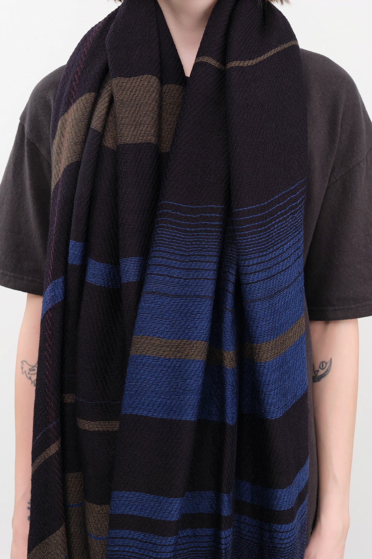 Tamaki Niime Accessories Scarves Big Roots Shawl in Slate Slate / One Size