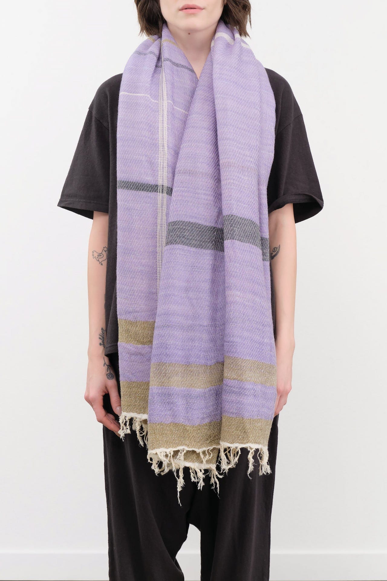 Tamaki Niime Accessories Scarves Big Roots Shawl in Wisteria Wisteria / One Size