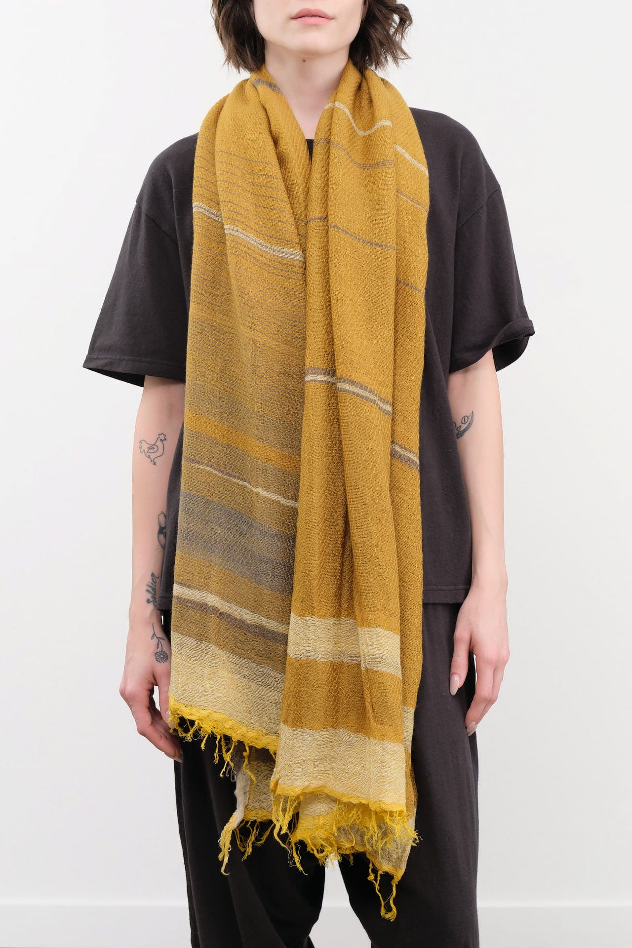 Tamaki Niime Accessories Scarves Small Roots Shawl in Lichen Lichen / One Size