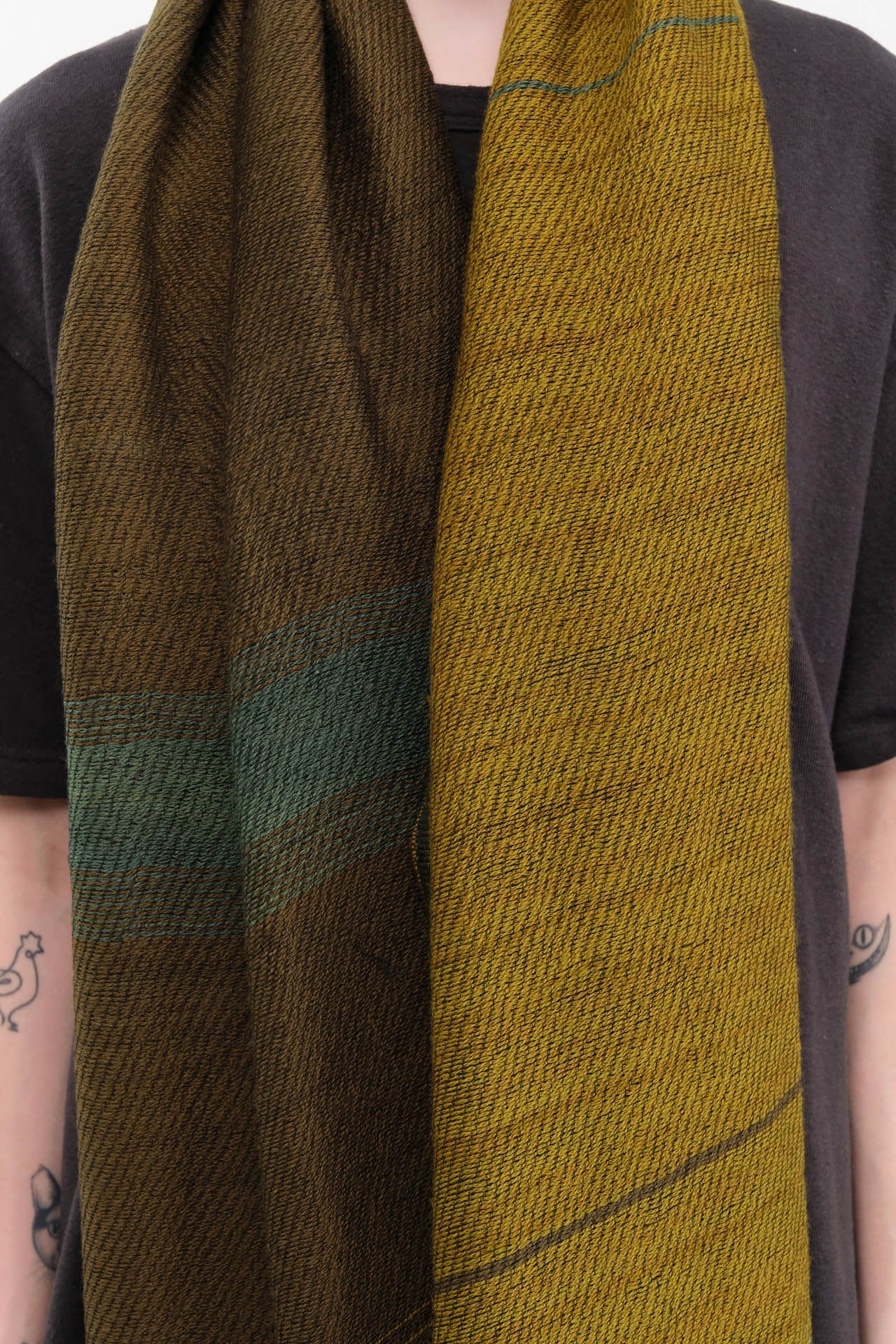 Tamaki Niime Accessories Scarves Small Roots Shawl in Moss Moss / One Size