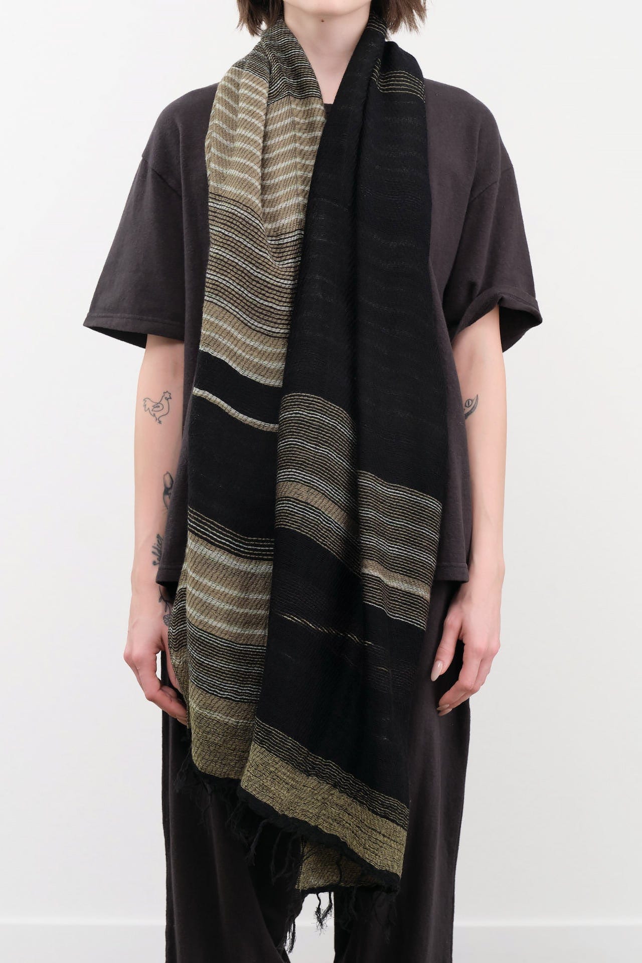 Tamaki Niime Accessories Scarves Small Roots Shawl in Sage Sage / One Size
