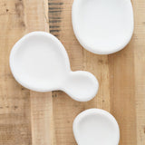 Tina Frey Designs Home Kitchen Serving Amoeba Double Bowl White / 12.5″ L X 8″ W X 1.5″ H