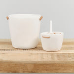 Tina Frey Designs Home Bar Accessories Cuadrado Champagne Bucket White / 9.25" H X 9" Dia