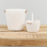 Tina Frey Designs Home Bar Accessories Cuadrado Champagne Bucket White / 9.25" H X 9" Dia