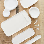 Tina Frey Designs Home Kitchen Serving Sculpt Large Serving Board with Cheese Spreader White / 17.5" L X 9.5" W X 0.75" H