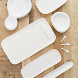 Tina Frey Designs Home Kitchen Serving Sculpt Large Serving Board with Cheese Spreader White / 17.5" L X 9.5" W X 0.75" H