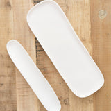 Tina Frey Designs Home Kitchen Serving Sculpt Olive Dish White / 12" L X 2.5" W X 1" H
