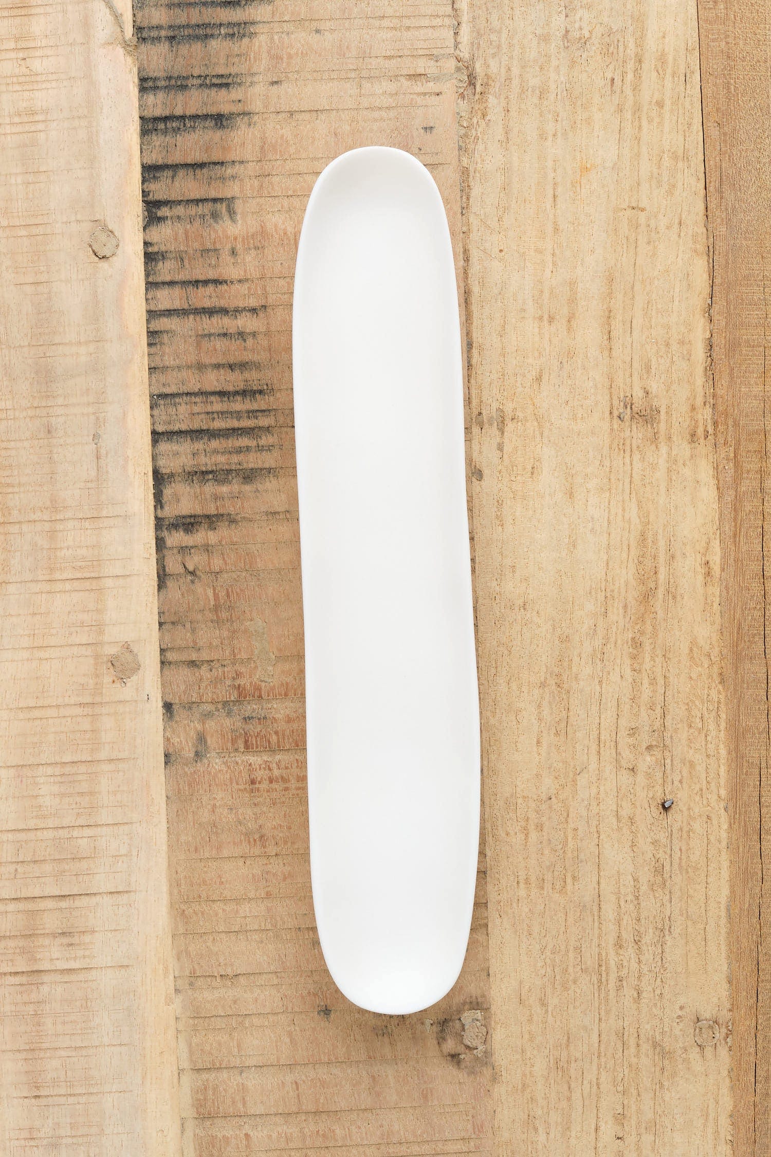 Tina Frey Designs Home Kitchen Serving Sculpt Olive Dish White / 12" L X 2.5" W X 1" H