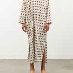 Two NY Apparel Womens Dresses Long Ikat Caftan Cream/Brown / One Size