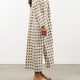 Two NY Apparel Womens Dresses Long Ikat Caftan Cream/Brown / One Size
