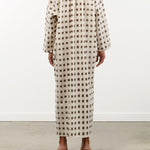 Two NY Apparel Womens Dresses Long Ikat Caftan Cream/Brown / One Size