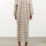 Two NY Apparel Womens Dresses Long Ikat Caftan Cream/Brown / One Size