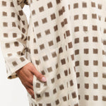 Two NY Apparel Womens Dresses Long Ikat Caftan Cream/Brown / One Size