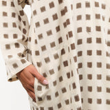 Two NY Apparel Womens Dresses Long Ikat Caftan Cream/Brown / One Size
