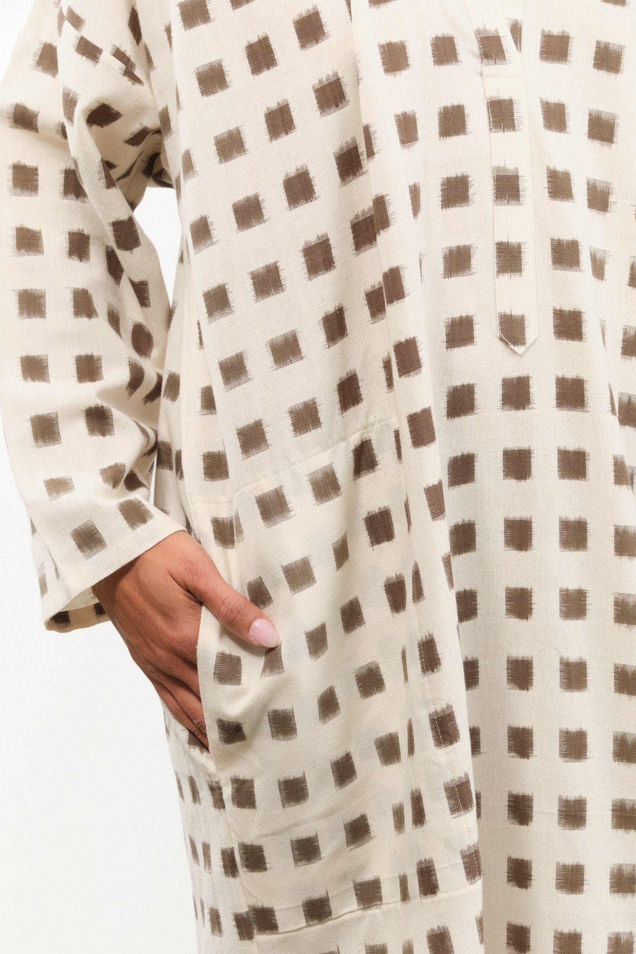 Two NY Apparel Womens Dresses Long Ikat Caftan Cream/Brown / One Size