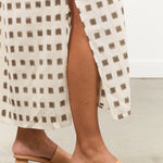 Two NY Apparel Womens Dresses Long Ikat Caftan Cream/Brown / One Size