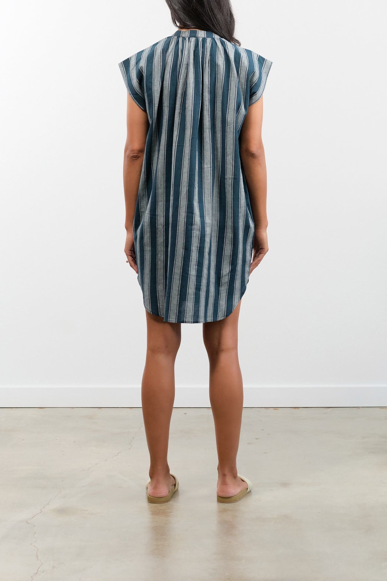 Two NY Apparel Womens Blouses Pocket Tunic Teal/Grey / One Size