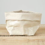 Uashmama Home Baskets Glossy Large Paper Bag Glossy Cachemire / 8" L X 6" W X 13" H