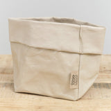 Uashmama Home Baskets Glossy Medium Paper Bag Glossy Cachemire / 7" L X 4.5" W X 7.5" H