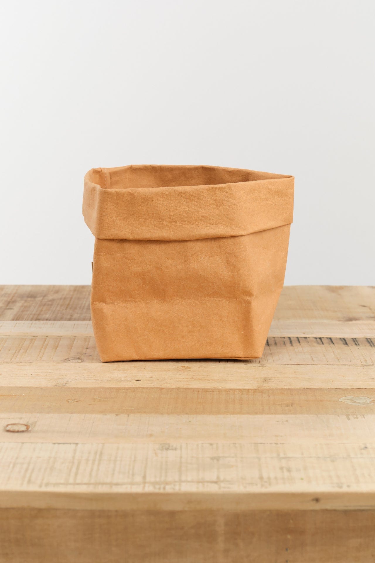 Uashmama Home Baskets Large Paper Bag Camel / 8" L X 6" W X 13" H