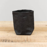 Uashmama Home Bath Organization Piccolo Paper Bag Black / 6" W X 6.25" L X 6.5" H