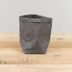 Uashmama Home Bath Organization Piccolo Paper Bag Dark Grey / 6" W X 6.25" L X 6.5" H
