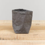 Uashmama Home Bath Organization Piccolo Paper Bag Dark Grey / 6" W X 6.25" L X 6.5" H