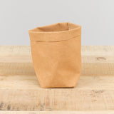 Uashmama Home Bath Organization Piccolo Paper Bag Camel / 6" W X 6.25" L X 6.5" H