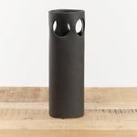 Virginia Sin Art Ceramics Cenote Vase Black / 10.5" H X 3.5" D