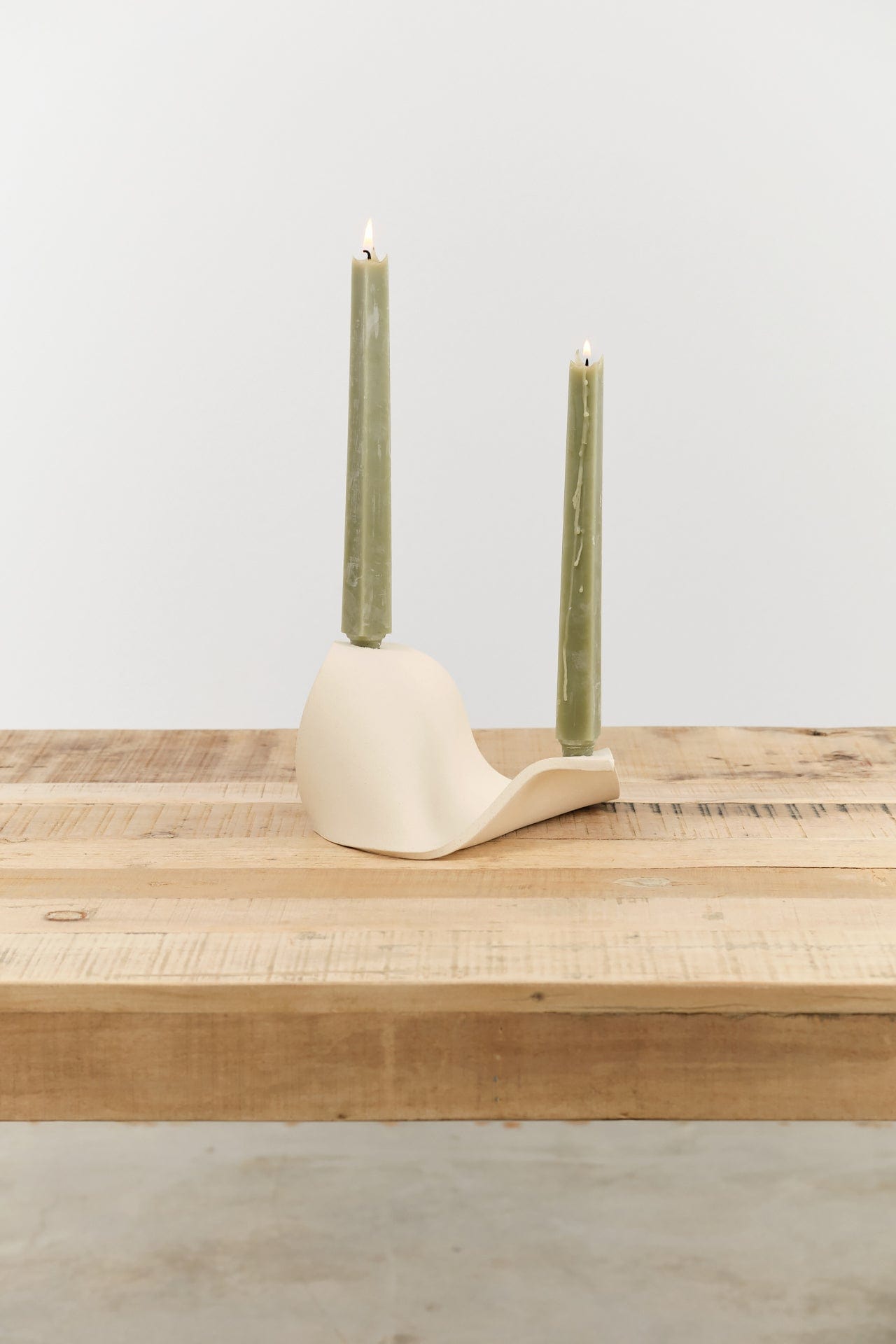 Virginia Sin Home Candle Holders Drape Candelabra Bone / 8.5" L X 9" W X 5" H