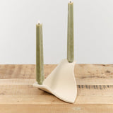 Virginia Sin Home Candle Holders Drape Candelabra Bone / 8.5" L X 9" W X 5" H