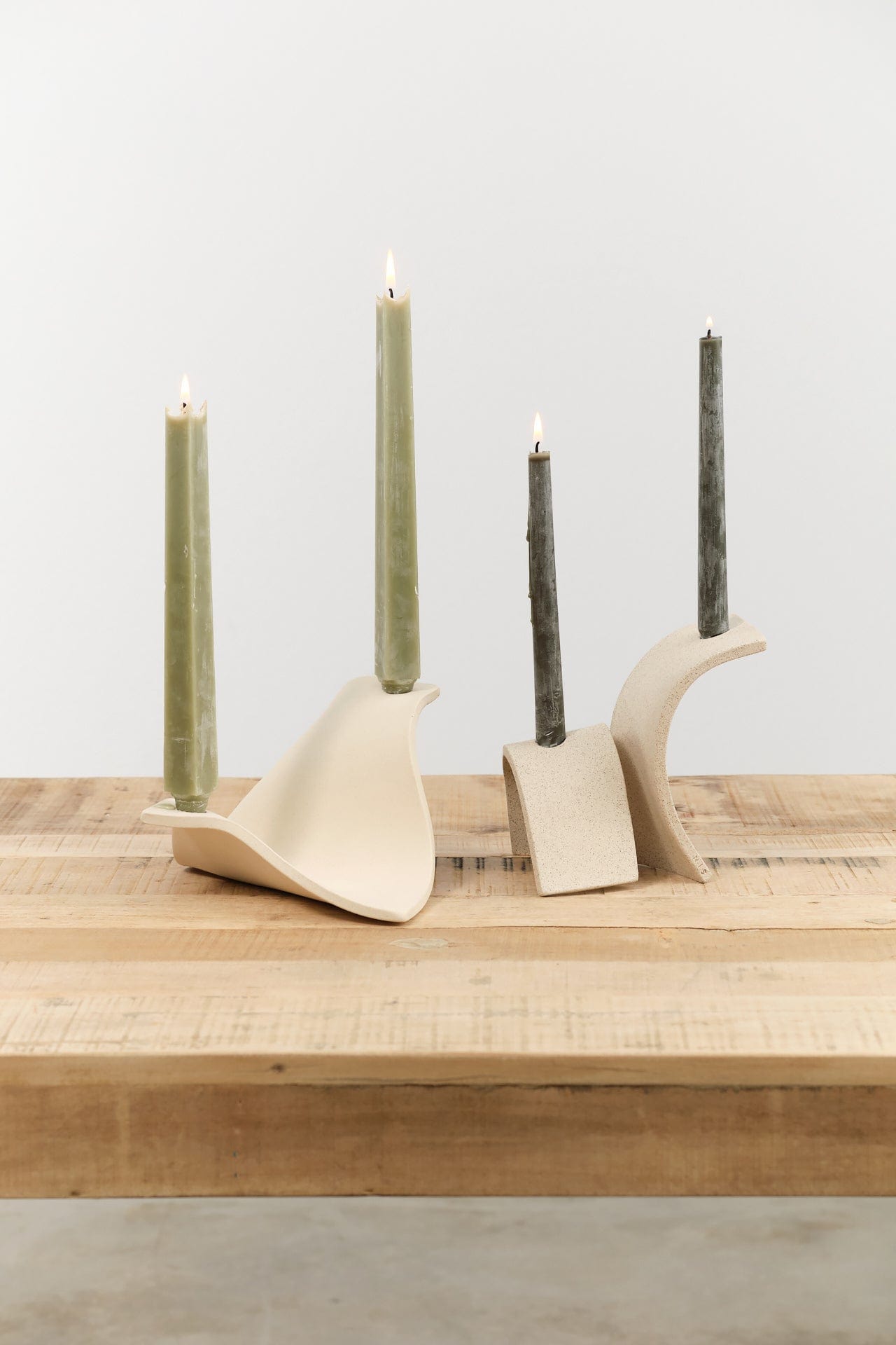 Virginia Sin Home Candle Holders Drape Candelabra Bone / 8.5" L X 9" W X 5" H