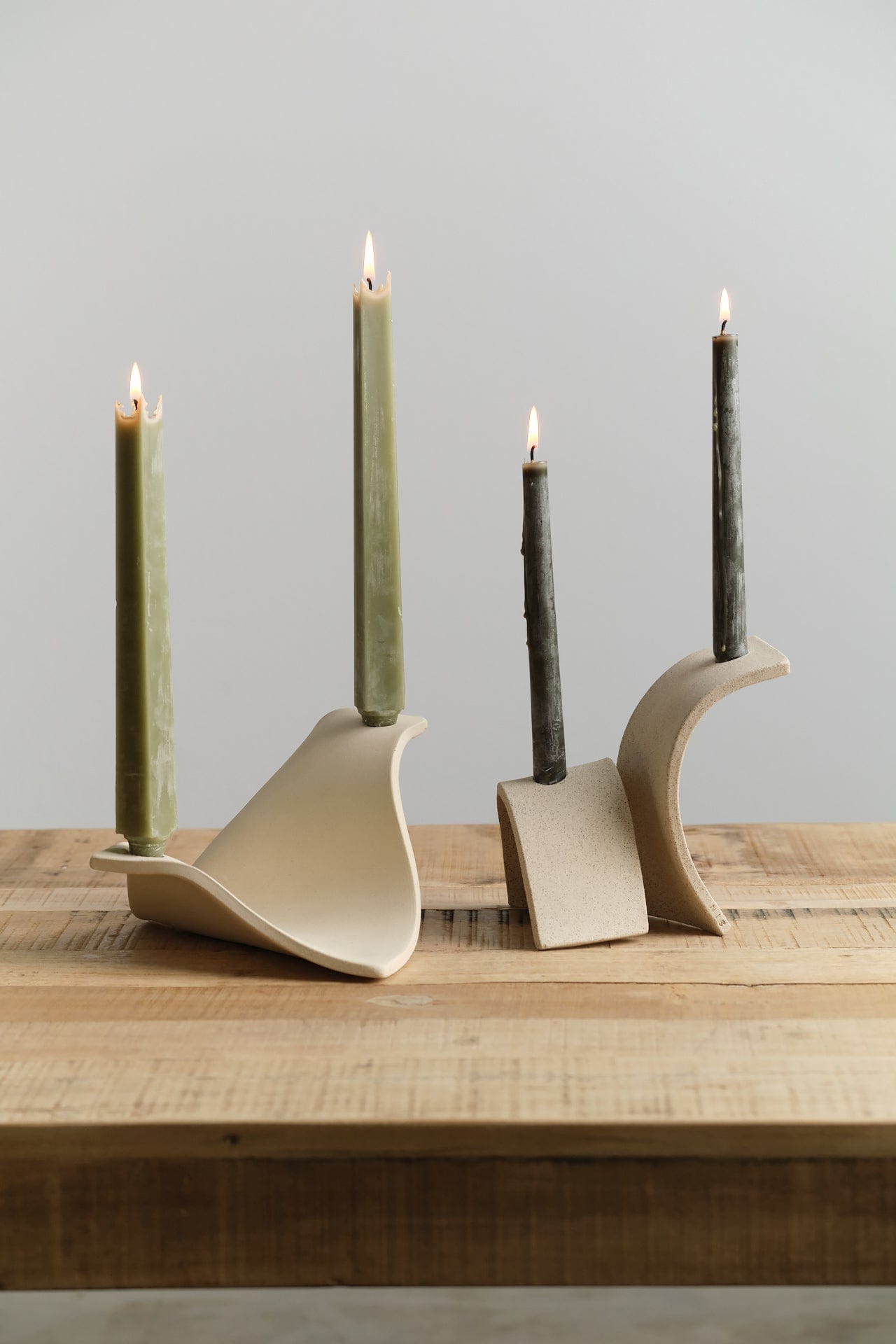 Virginia Sin Home Candle Holders Drape Candelabra Bone / 8.5" L X 9" W X 5" H