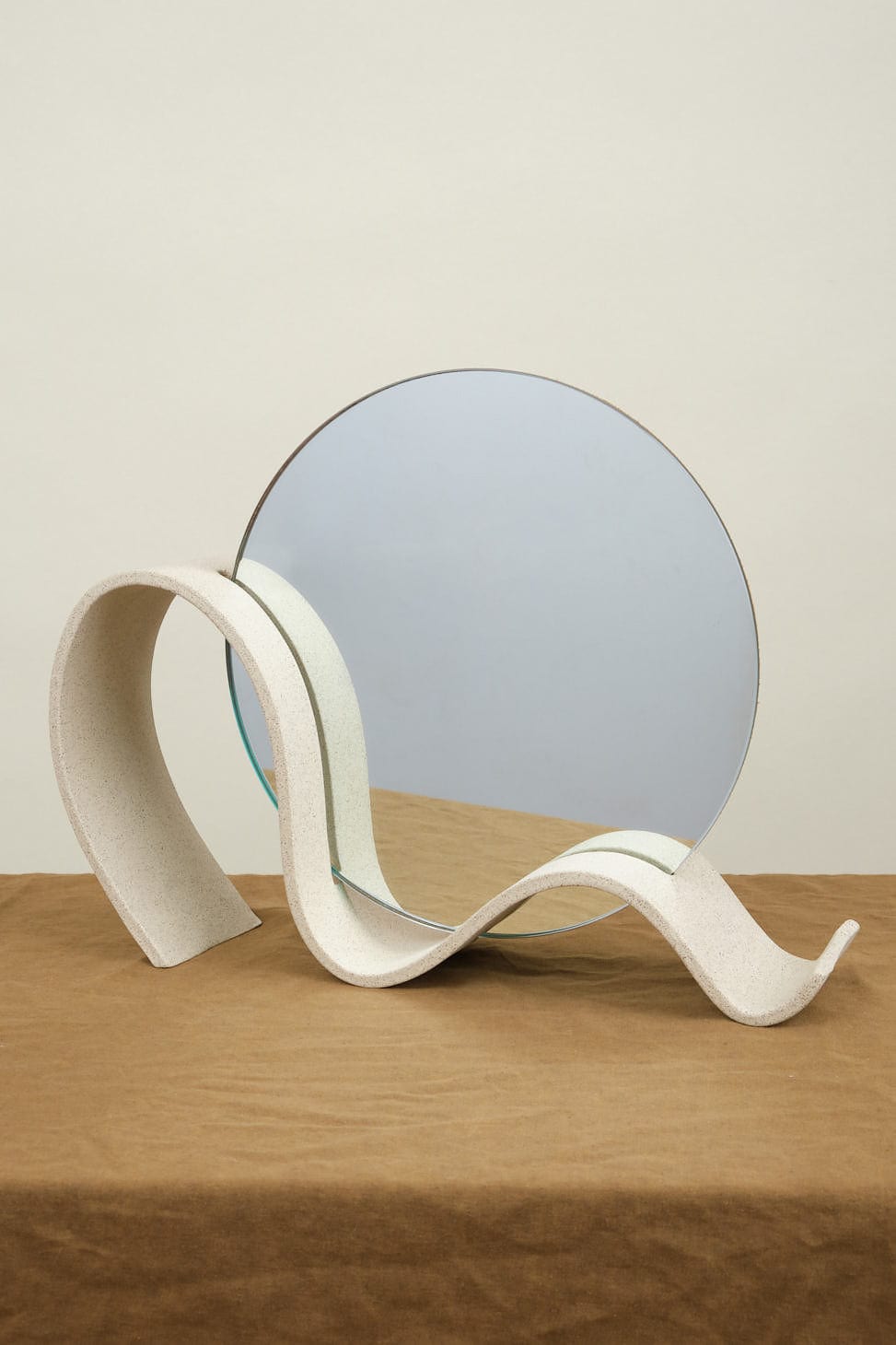 Virginia Sin Home Mirrors Wavee Table Mirror Stoneware / 16.5” W X 4” D X 13.5” H