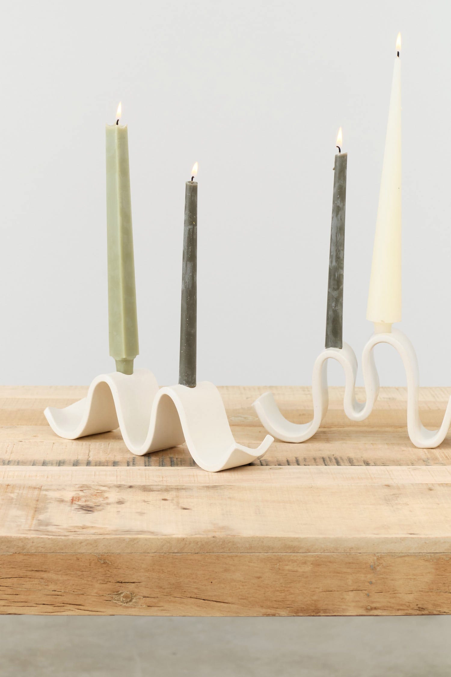 Virginia Sin Home Candle Holders Wyn Candelabra Cream / 10.5"L X 2.5"W X 3"H