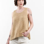 Wol Hide Apparel Womens Blouses Handknit Tank Sand / S/M