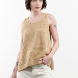 Wol Hide Apparel Womens Blouses Handknit Tank Sand / S/M