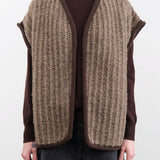 Wol Hide Apparel Womens Sweaters Knit Weave Vest in Loam