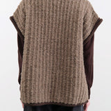 Wol Hide Apparel Womens Sweaters Knit Weave Vest in Loam