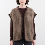 Wol Hide Apparel Womens Sweaters Knit Weave Vest in Loam