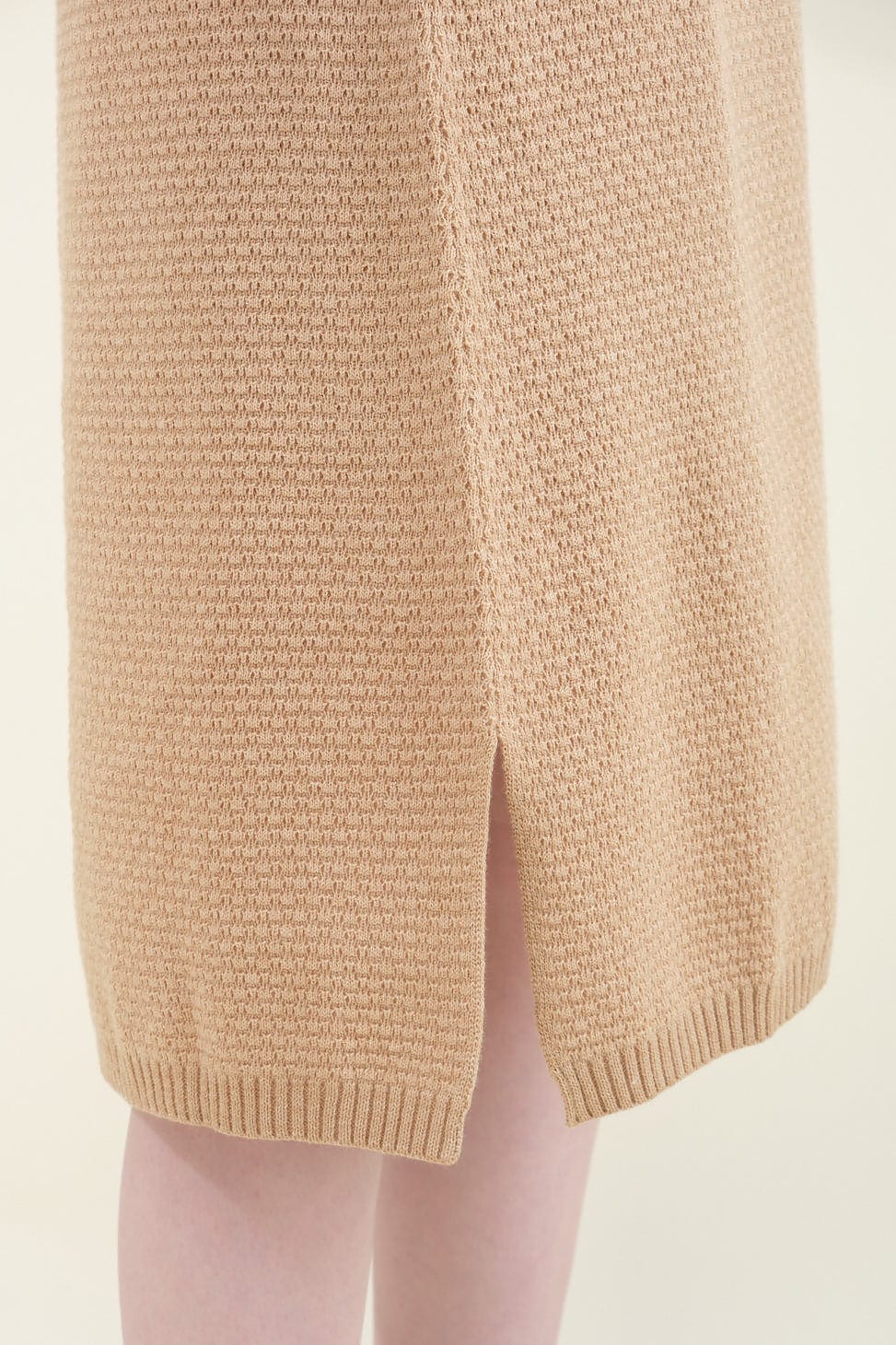 Side slit on Lace Tank Dress in Sand